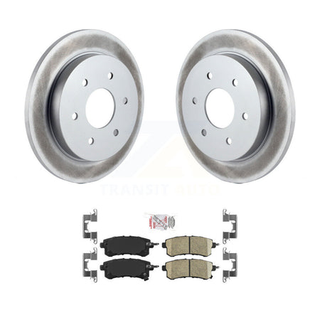Rear Coated Disc Brake Rotor Ceramic Pad Kit For 2017-2019 Nissan Armada With Solid KGA-103721