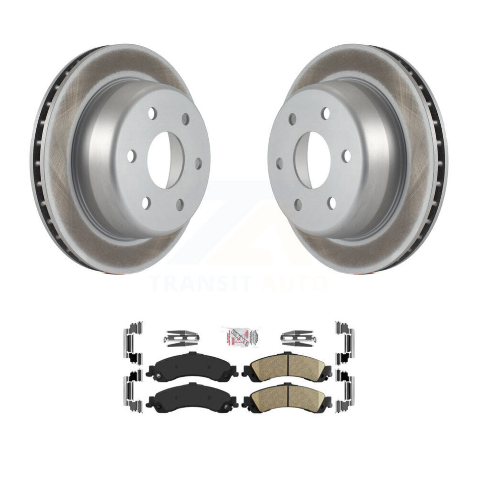 Rear Coated Brake Rotor Ceramic Pad Kit For Chevrolet GMC Silverado 1500 Sierra Avalanche KGA-103761