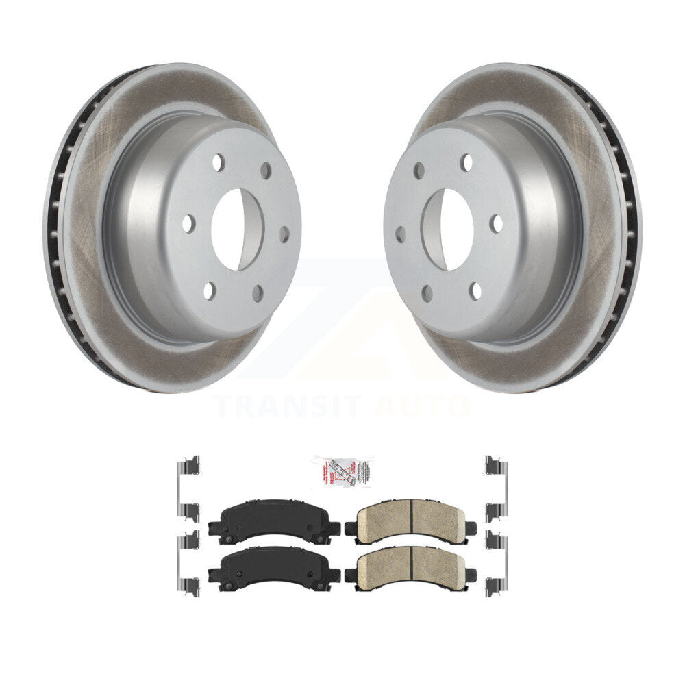 Rear Coated Brake Rotor Ceramic Pad Kit For Chevrolet GMC Avalanche 1500 Express Yukon XL KGA-103763