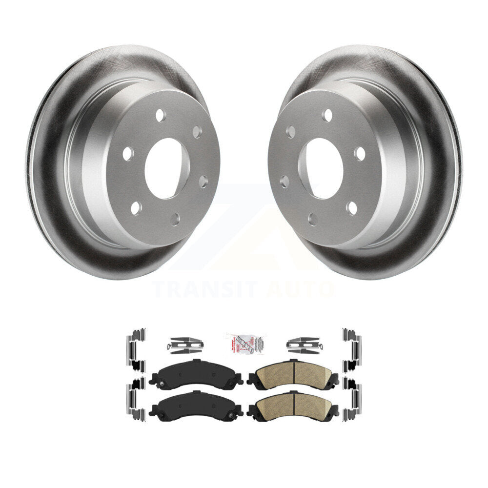 Rear Coated Disc Brake Rotors And Ceramic Pads Kit For 2002 Chevrolet Suburban 1500 4WD KGA-103764