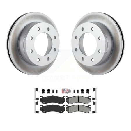 Rear Coat Brake Rotor Semi-Metallic Pad Kit For Chevrolet GMC Sierra 2500 HD Silverado H2 KGA-103766