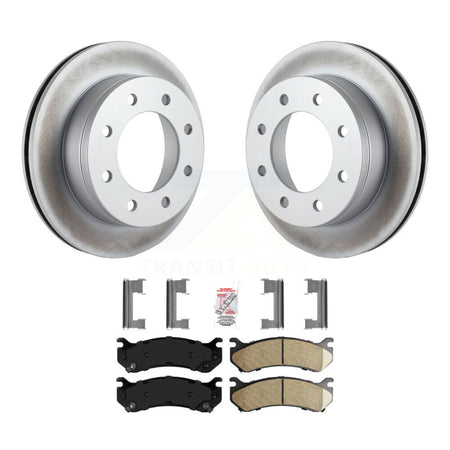 Rear Coated Brake Rotor Ceramic Pad Kit For Chevrolet GMC Sierra 2500 HD Silverado Hummer KGA-103767