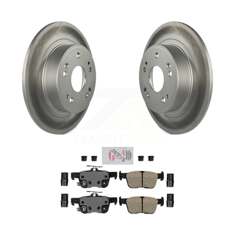 Rear Coated Disc Brake Rotors And Ceramic Pads Kit For 2018-2024 Honda Accord KGA-103787