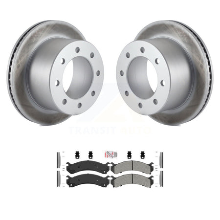 Rear Coated Brake Rotors Semi-Metallic Pad Kit For Chevrolet GMC Silverado 3500 Sierra HD KGA-103797