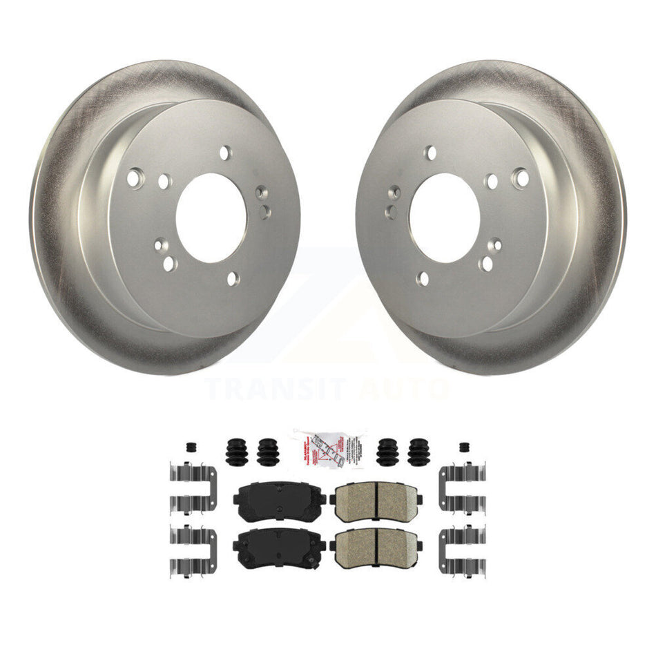 Rear Coated Disc Brake Rotors And Ceramic Pads Kit For Hyundai Tucson Kia Sportage AWD KGA-103809