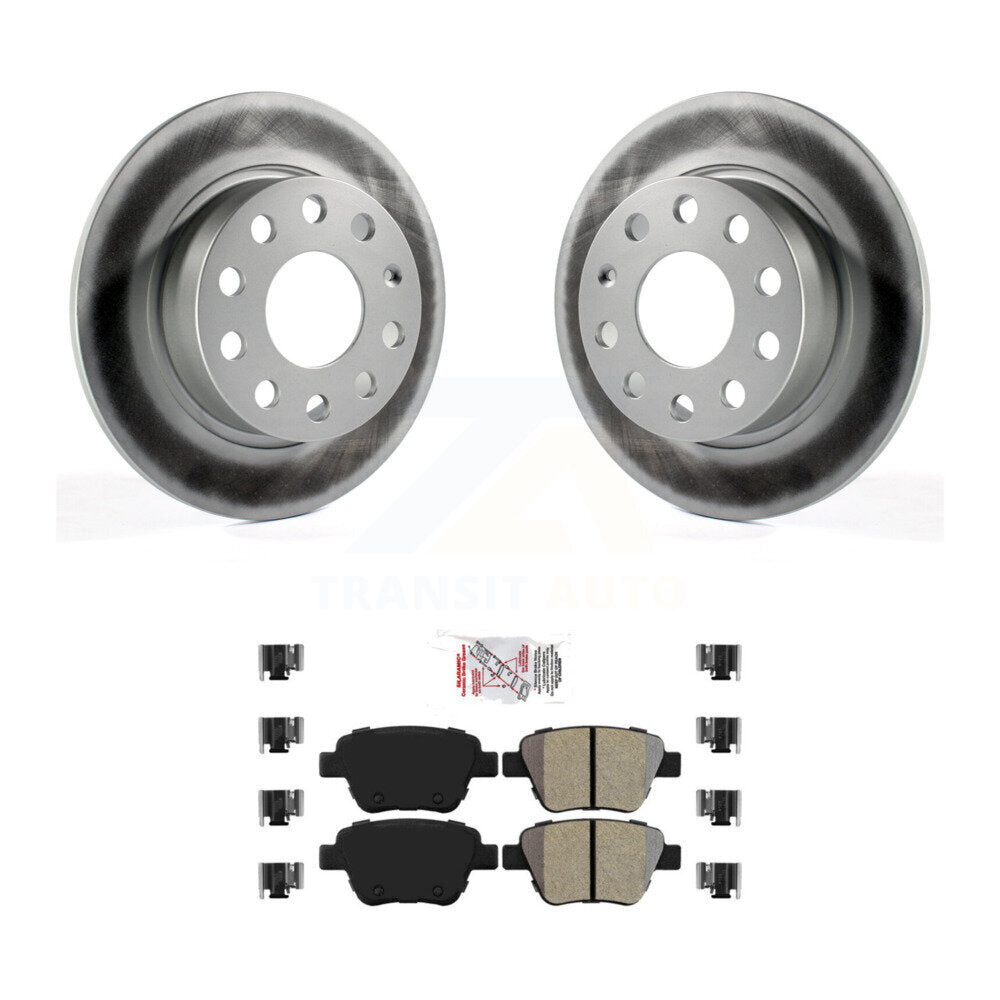 Rear Coated Disc Brake Rotor & Semi-Metallic Pad Kit For Volkswagen Jetta Eos Audi A3 GTI KGA-103885