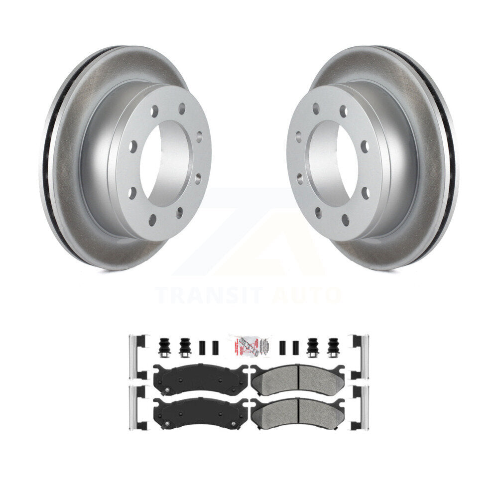 Rear Coat Brake Rotor Semi-Metallic Pad Kit For Chevrolet GMC Sierra 2500 HD Silverado XL KGA-103904