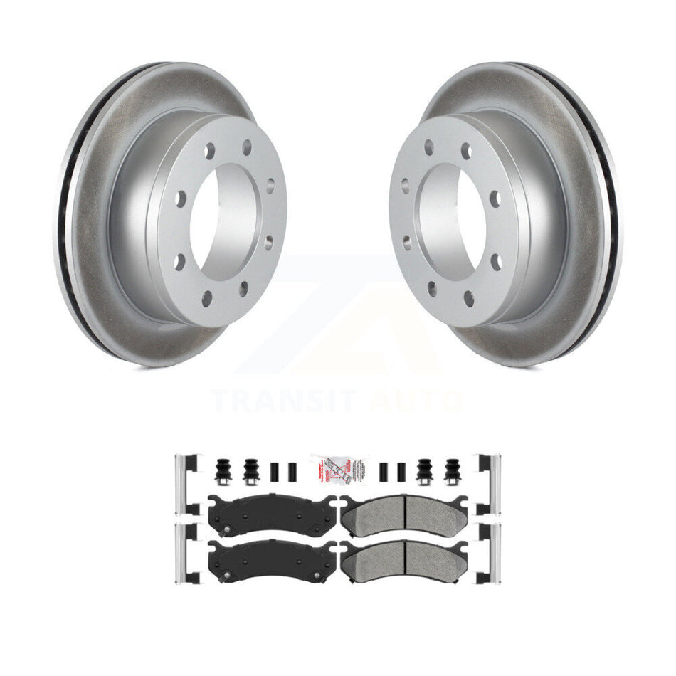 Rear Coat Brake Rotor Semi-Metallic Pad Kit For Chevrolet GMC Sierra 2500 HD Silverado XL KGA-103904
