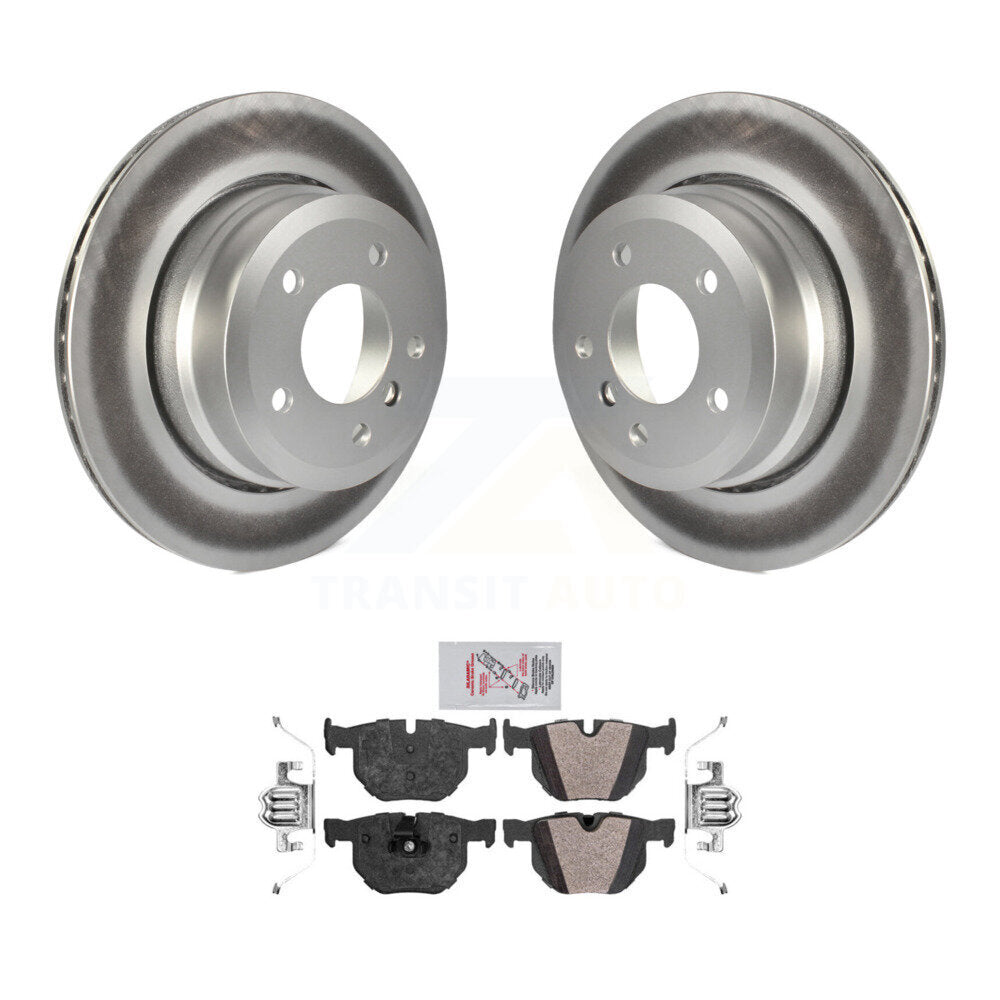 Rear Coated Brake Rotors Semi-Metallic Pad Kit For BMW 530xi 528i xDrive 535i 535xi 528xi KGA-103917