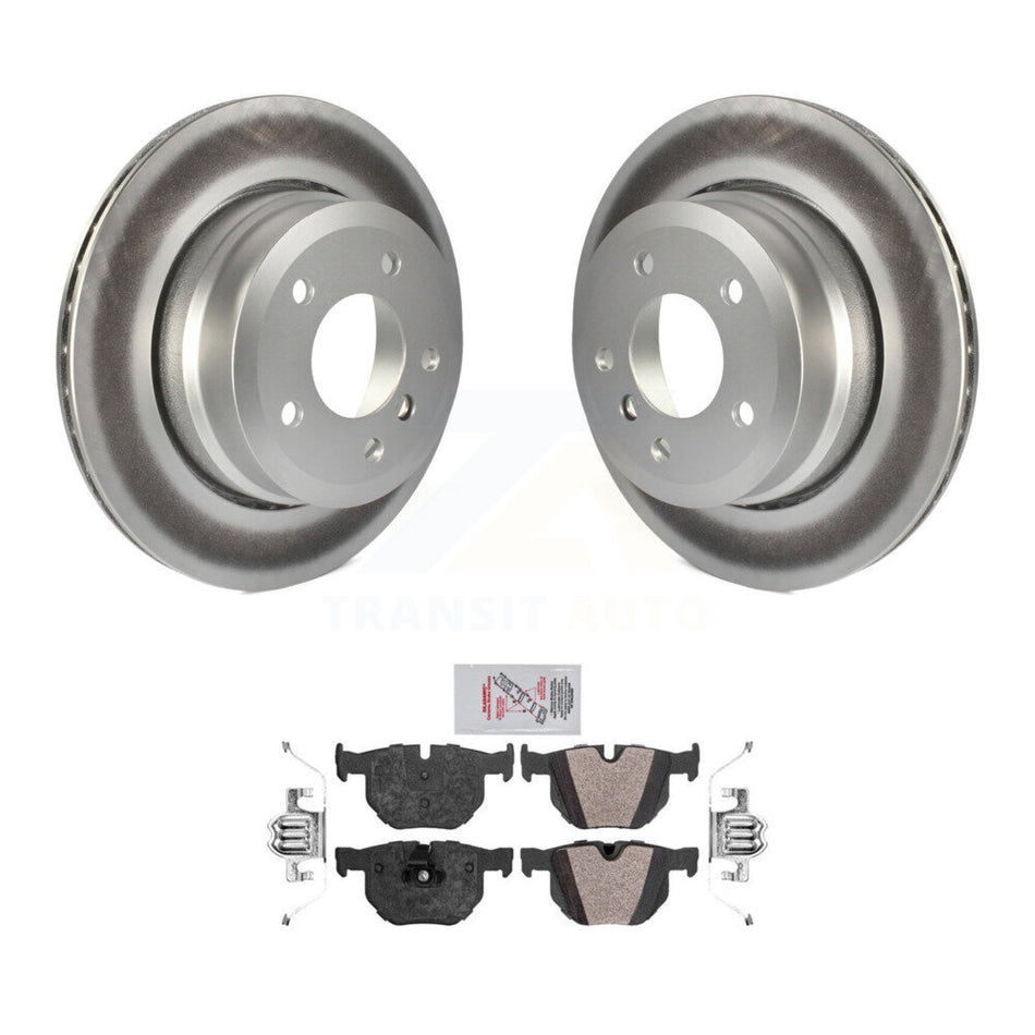 Rear Coated Brake Rotors Semi-Metallic Pad Kit For BMW 530xi 528i xDrive 535i 535xi 528xi KGA-103917