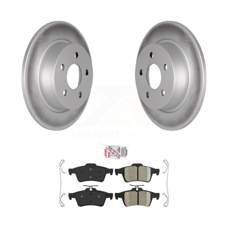Rear Coated Disc Brake Rotors And Ceramic Pads Kit For Ford Transit Connect KGA-103947