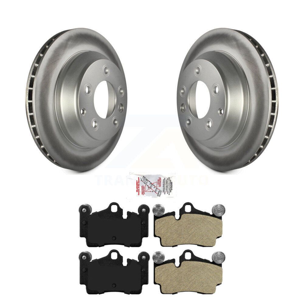 Rear Coated Disc Brake Rotor Semi-Metallic Pad Kit For Audi Q7 Porsche Cayenne Volkswagen KGA-103968