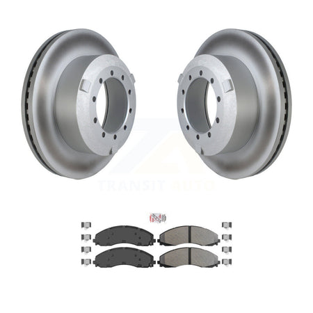 Rear Coated Disc Brake Rotors Semi-Metallic Pad Kit For Ford F-450 Super Duty F-550 F-600 KGA-103997