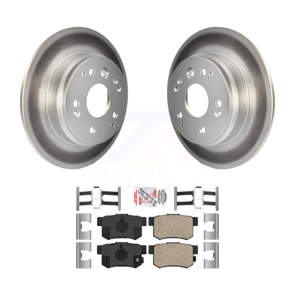 Rear Coated Disc Brake Rotors And Ceramic Pads Kit For Acura TL Honda Element KGA-104018