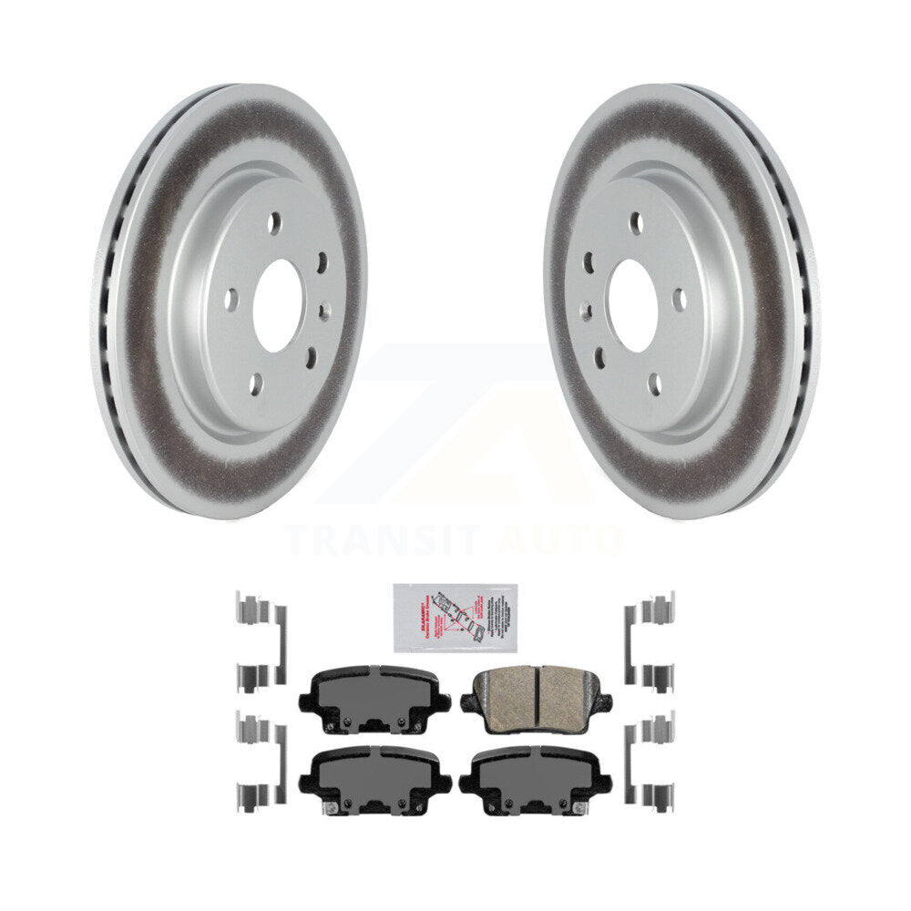 Rear Coated Disc Brake Rotors And Ceramic Pads Kit For Cadillac XT4 Buick Envision KGA-104043