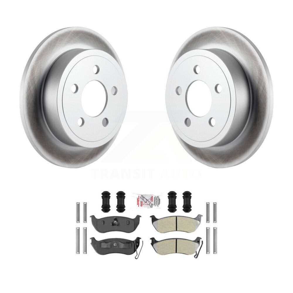 Rear Coated Disc Brake Rotors And Semi-Metallic Pads Kit For Jeep Liberty Wrangler TJ KGA-104044