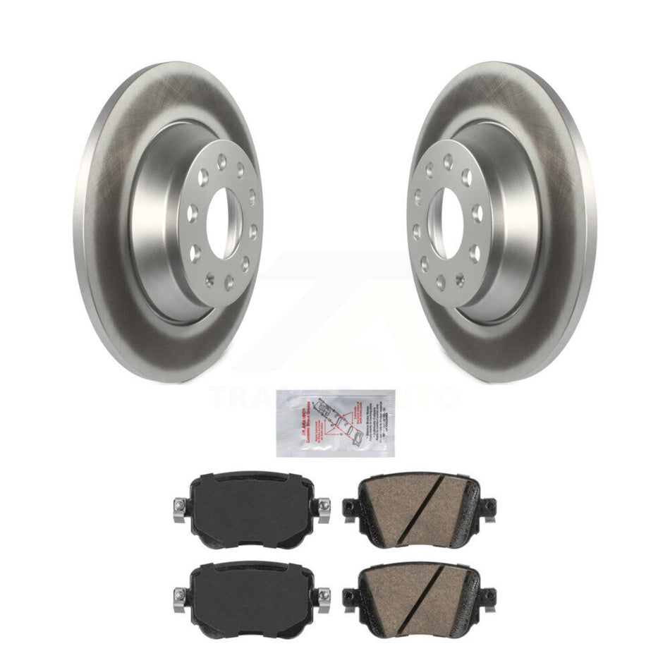 Rear Coated Disc Brake Rotors And Ceramic Pads Kit For 2016-2018 Audi Q3 Quattro KGA-104073