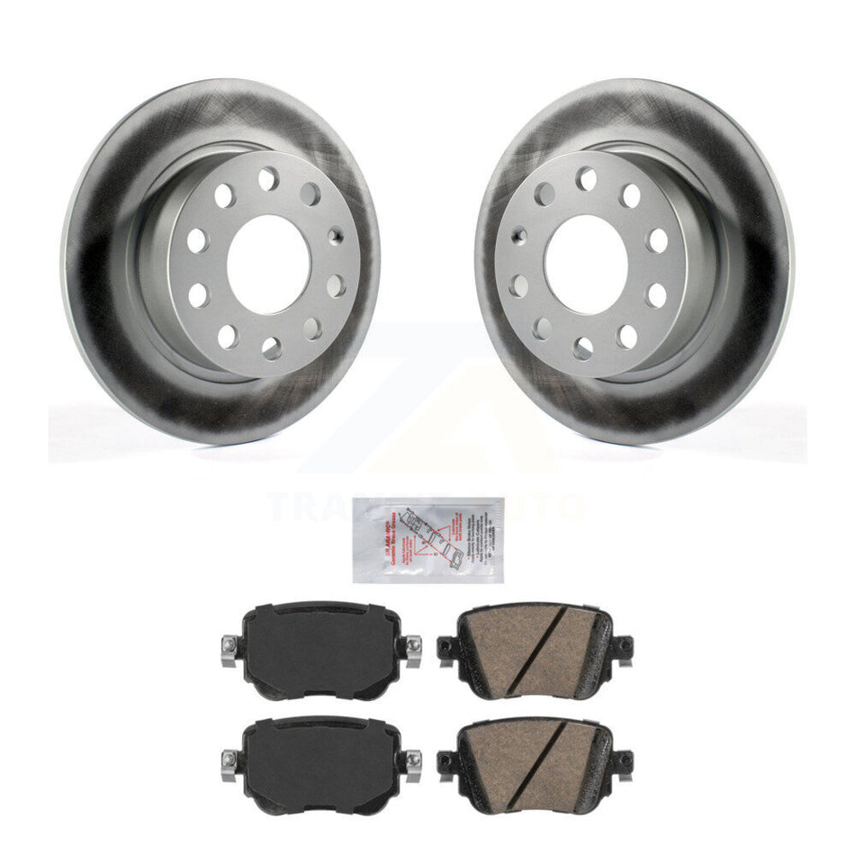Rear Coated Disc Brake Rotors And Ceramic Pads Kit For 2015 Volkswagen Golf SportWagen KGA-104074