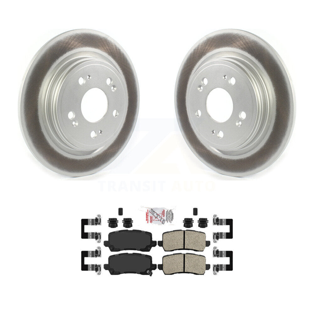 Rear Coated Disc Brake Rotors And Ceramic Pads Kit For 2014-2020 Acura RLX KGA-104086