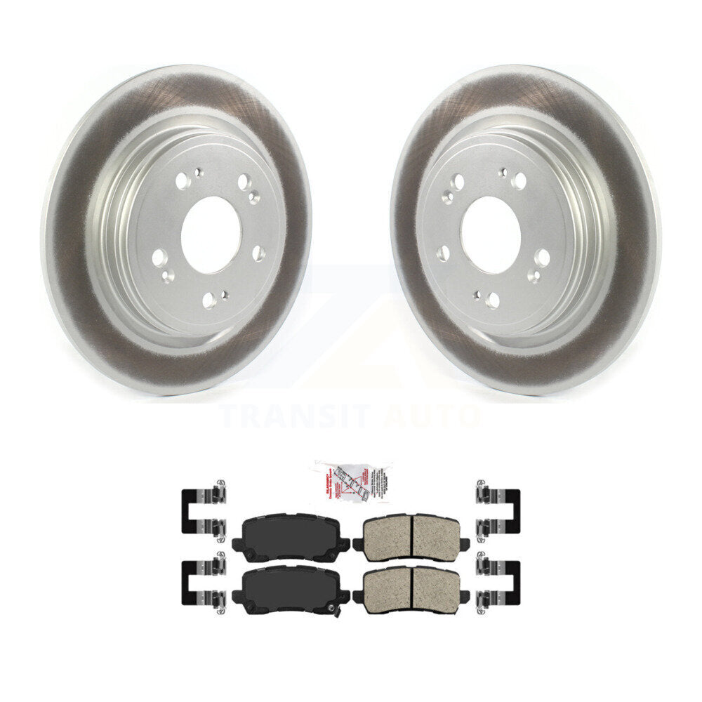 Rear Coated Disc Brake Rotors And Ceramic Pads Kit For 2014-2020 Acura RLX KGA-104087