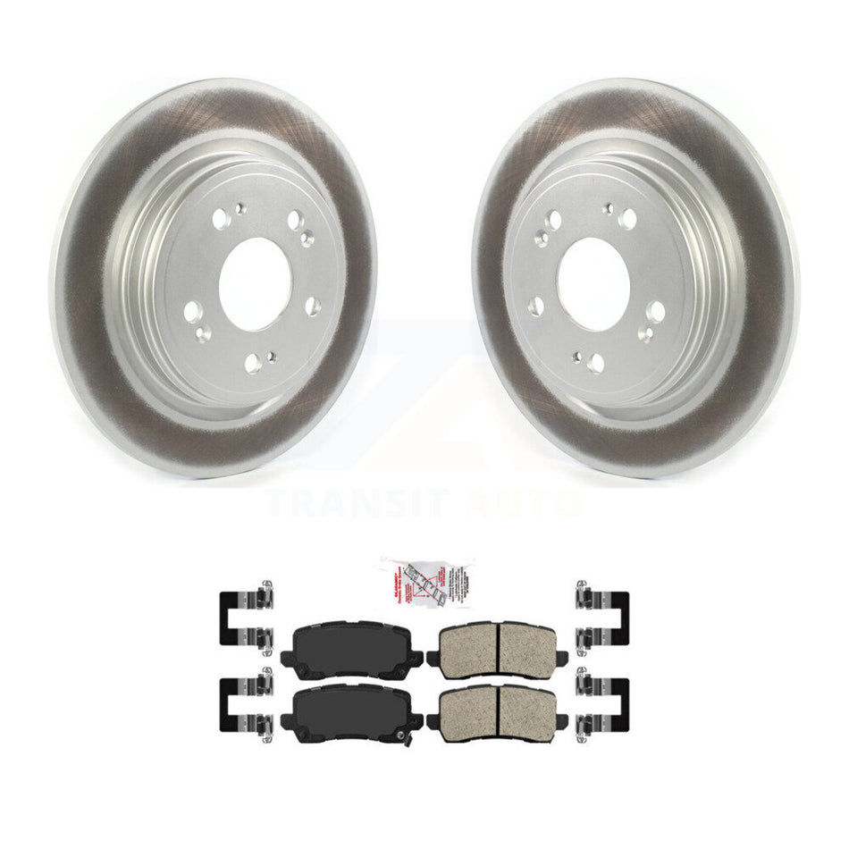 Rear Coated Disc Brake Rotors And Ceramic Pads Kit For 2014-2020 Acura RLX KGA-104087