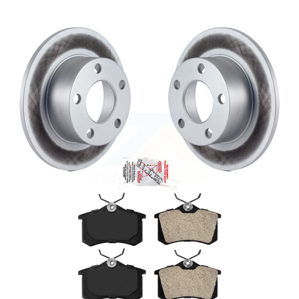 Rear Coated Disc Brake Rotors And Semi-Metallic Pads Kit For Volkswagen Passat Audi A6 KGA-104122