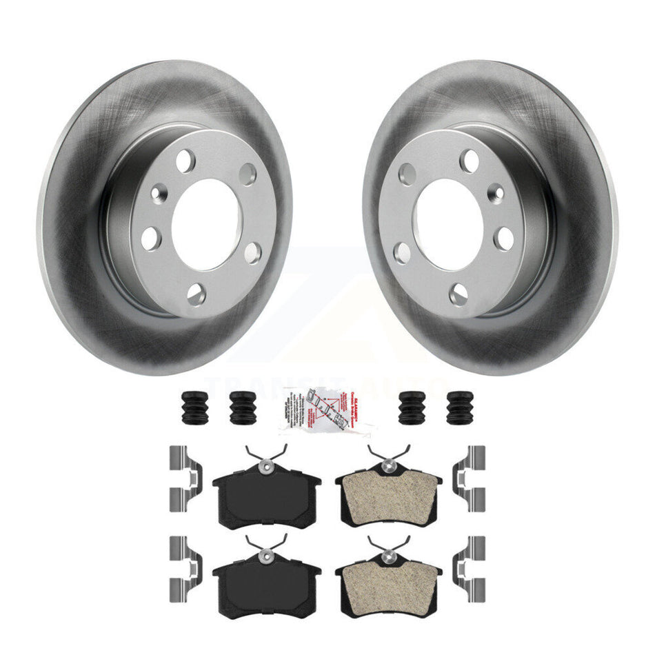 Rear Coated Disc Brake Rotors And Semi-Metallic Pads Kit For 2007-2010 Volkswagen Beetle KGA-104123