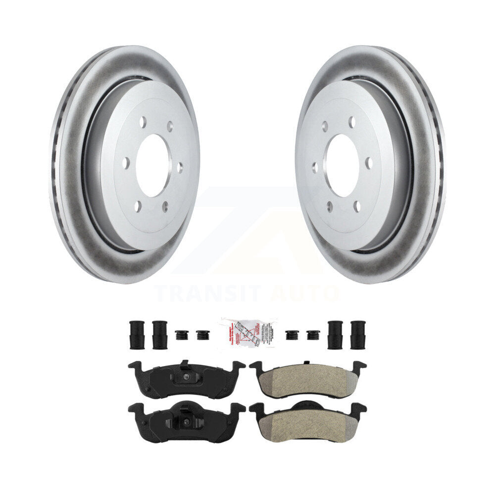 Rear Coated Disc Brake Rotors Semi-Metallic Pad Kit For Ford Expedition Lincoln Navigator KGA-104134