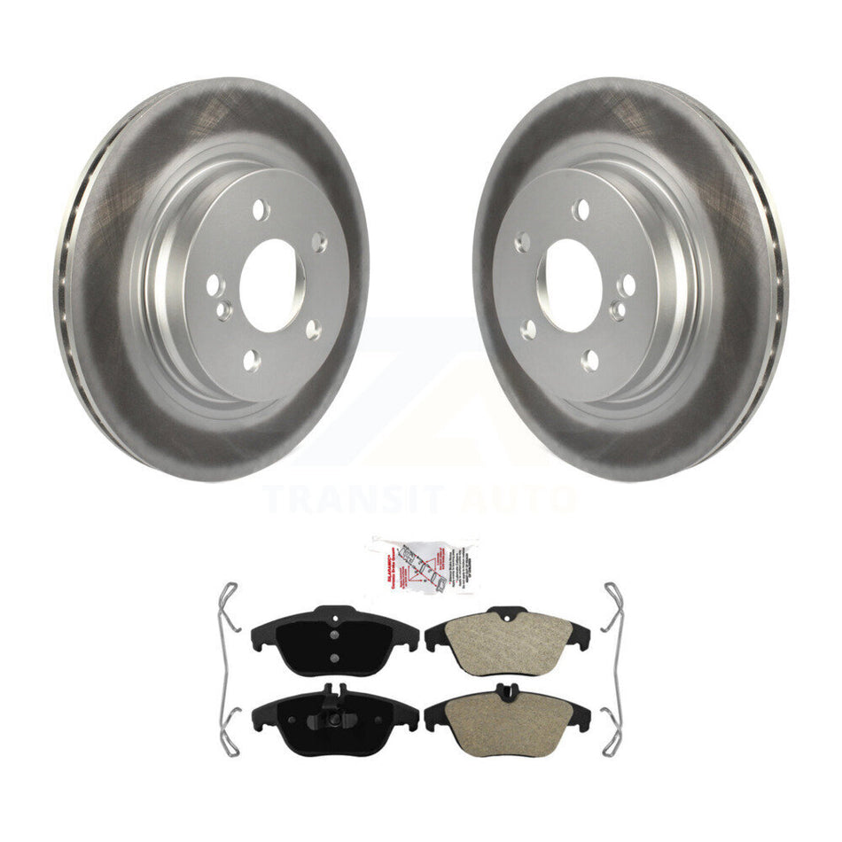 Rear Coated Brake Rotors Semi-Metallic Pad Kit For Mercedes-Benz C300 C350 E350 C250 E550 KGA-104146