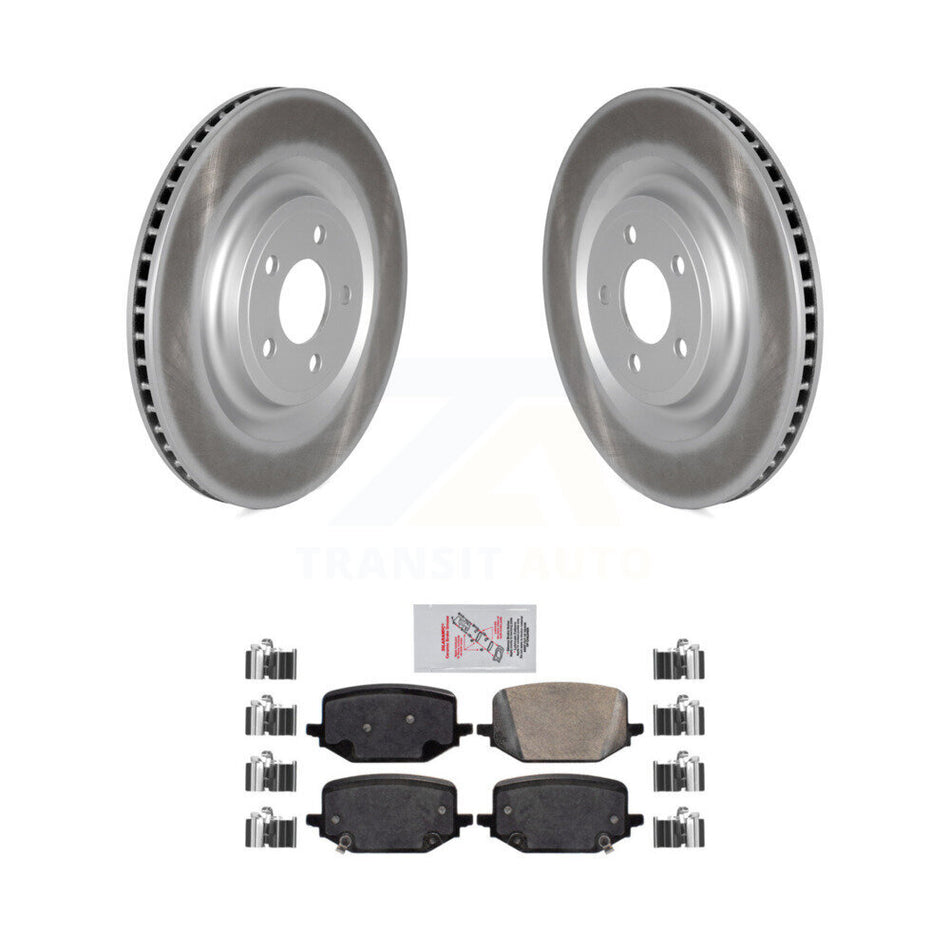 Rear Coated Brake Rotors Ceramic Pad Kit For Ford Explorer Lincoln Aviator Police Utility KGA-104156