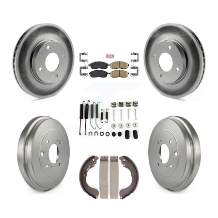 Front Rear Disc Brake Rotors Ceramic Pad And Coated Drum Kit (7Pc) For Nissan Sentra Cube KGA-104173