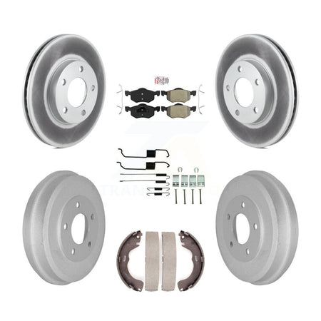 Front Rear Disc Brake Rotor Semi-Metallic Pad Coated Drum Kit (7Pc) For Ford Escape Mazda KGA-104175