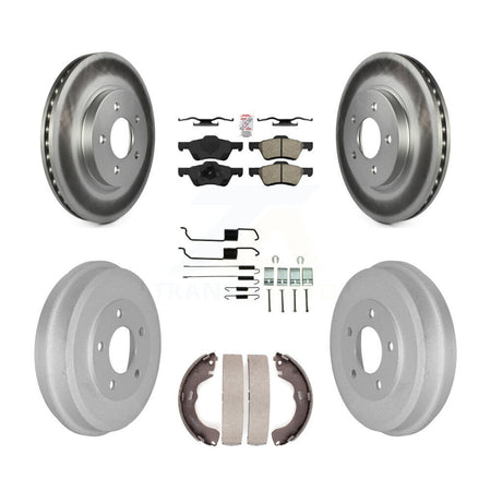 Front Rear Disc Brake Rotor Semi-Metallic Pad Coat Drum Kit (7Pc) For Ford Escape Mercury KGA-104176