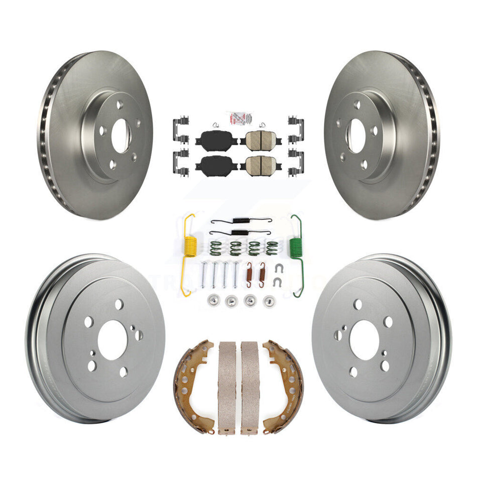 Front Rear Disc Brake Rotors Ceramic Pads And Coated Drum Kit (7Pc) For Toyota Celica KGA-104180