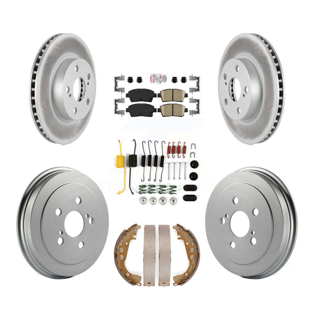 Front Rear Disc Brake Rotors Ceramic Pad Coated Drum Kit (7Pc) For 2004-2007 Toyota Prius KGA-104181