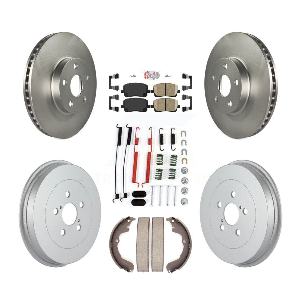 Front Rear Brake Rotor Ceramic Pad & Coated Drum Kit (7Pc) For Toyota Matrix Pontiac Vibe KGA-104185