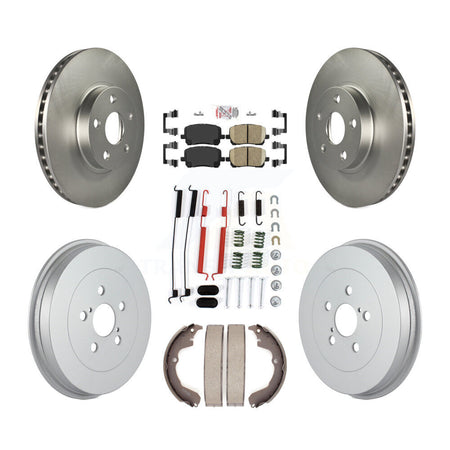 Front Rear Brake Rotor Ceramic Pad & Coated Drum Kit (7Pc) For Toyota Matrix Pontiac Vibe KGA-104185
