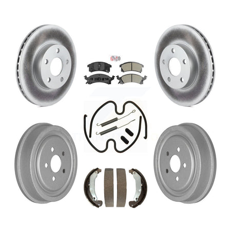 Front Rear Brake Rotor Semi-Metallic Pad Coat Drum Kit (7Pc) For Pontiac Sunfire Cavalier KGA-104189