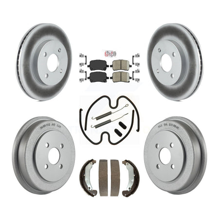 Front Rear Brake Rotors Ceramic Pad Coated Drum Kit (7Pc) For Pontiac G5 Disc rear brakes KGA-104190
