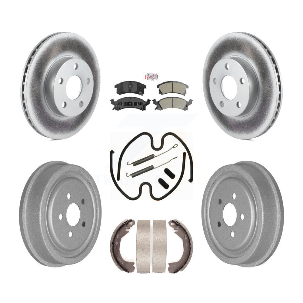 Front Rear Disc Brake Rotors Semi-Metallic Pad Coat Drum Kit (7Pc) For Chevrolet Cavalier KGA-104194