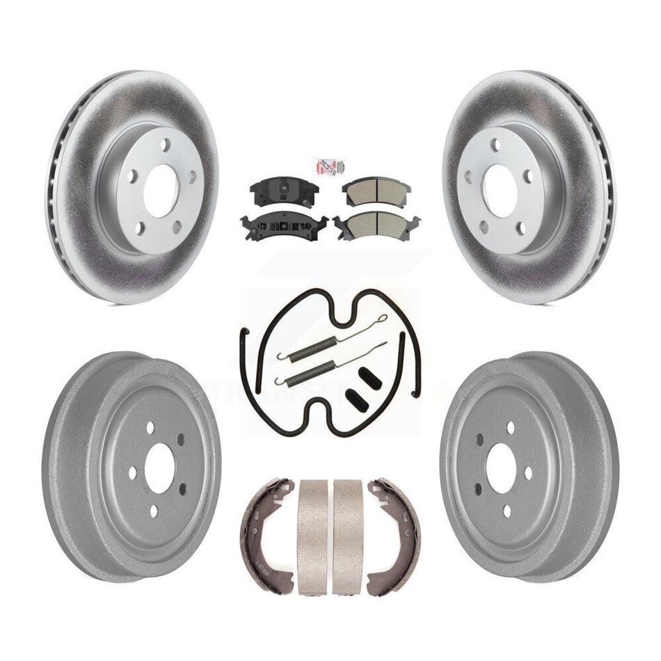Front Rear Disc Brake Rotors Semi-Metallic Pad Coat Drum Kit (7Pc) For Chevrolet Cavalier KGA-104194