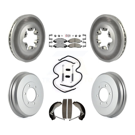 Front Rear Brake Rotors Ceramic Pad Coat Drum Kit (7Pc) For Chevrolet Colorado GMC Canyon KGA-104195