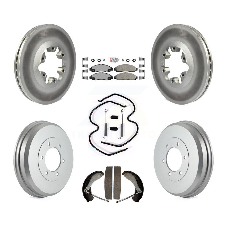 Front Rear Brake Rotors Ceramic Pad Coat Drum Kit (7Pc) For Chevrolet Colorado GMC Canyon KGA-104195
