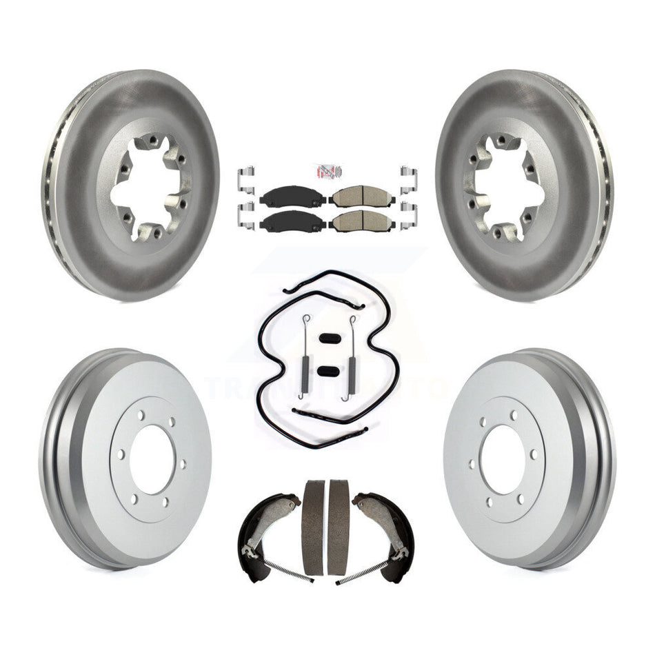 Front Rear Brake Rotors Ceramic Pad Coat Drum Kit (7Pc) For Chevrolet Colorado GMC Canyon KGA-104196