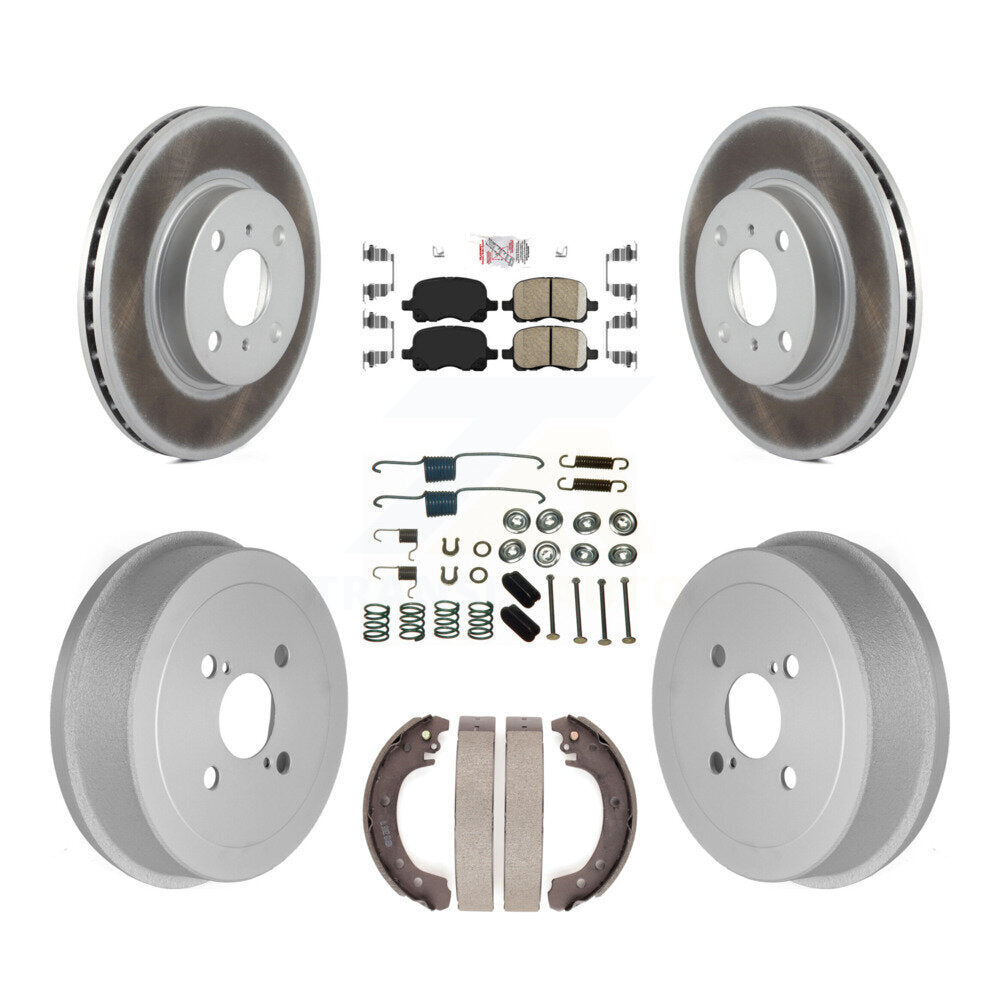 Front Rear Brake Rotor Ceramic Pad Coat Drum Kit (7Pc) For 2002 Toyota Corolla From 04 02 KGA-104197