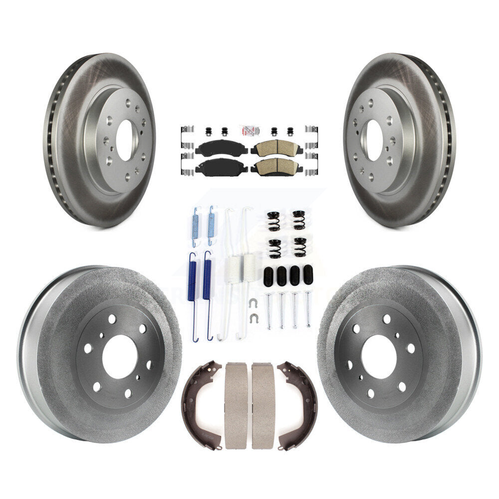 Front Rear Disc Brake Rotor Ceramic Pad Coat Drum Kit (7Pc) For GMC Sierra 1500 Chevrolet KGA-104205