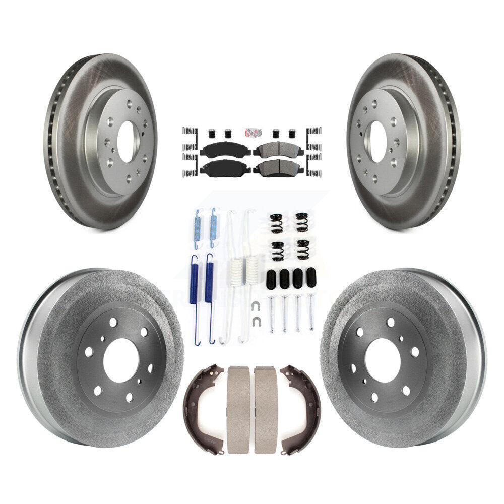Front Rear Disc Brake Rotor Semi-Metallic Pad & Coated Drum Kit (7Pc) For GMC Sierra 1500 KGA-104206