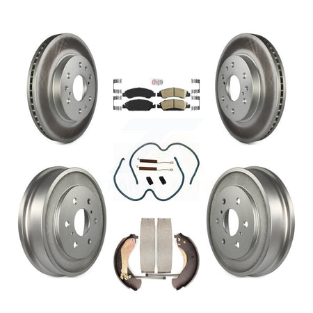 Front Rear Brake Rotor Ceramic Pad Coated Drum Kit (7Pc) For Chevrolet GMC Silverado 1500 KGA-104210