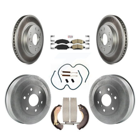 Front Rear Brake Rotor Ceramic Pad Coated Drum Kit (7Pc) For Chevrolet Silverado 1500 GMC KGA-104213