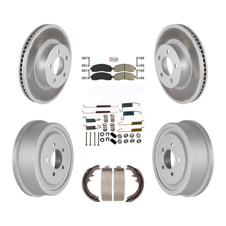 Front Rear Disc Brake Rotor Ceramic Pad Coated Drum Kit (7Pc) For Ford Ranger Mazda B4000 KGA-104230